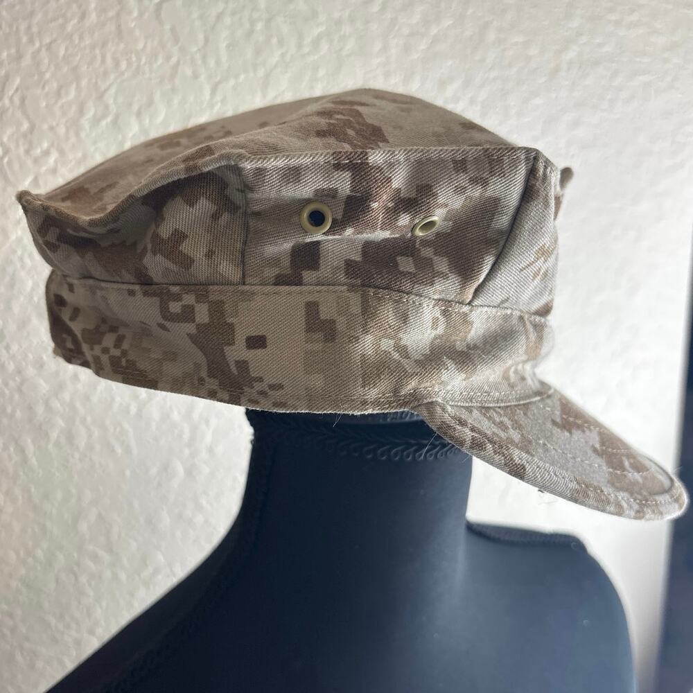 USMC Desert MARPAT Garrison Cap Digital Camo EGA Emblem Marine Corps - Picture 2 of 6